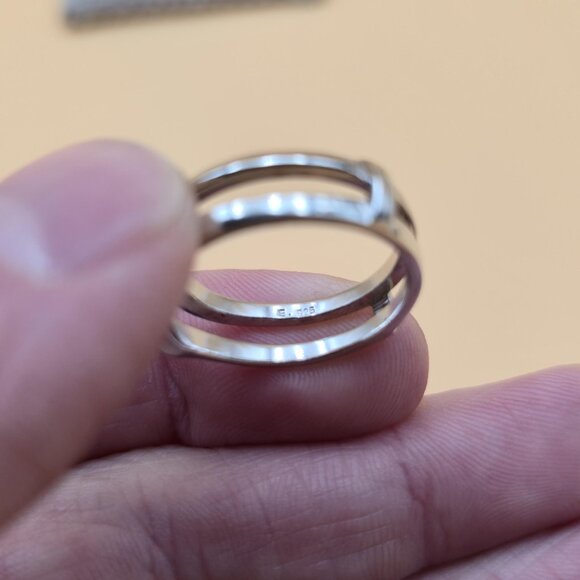 Size 9 Sterling Silver Genuine Diamonds Ring Guard Ring A5110 - Picture 6 of 9